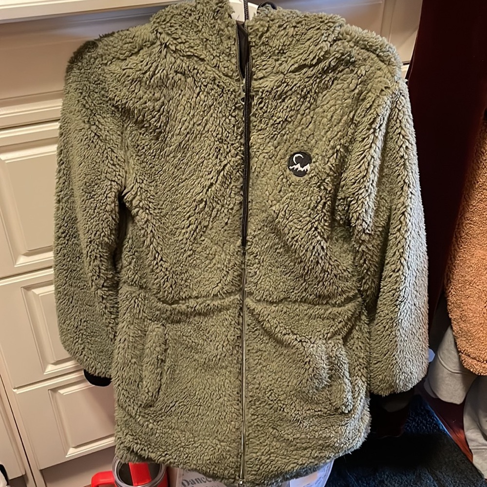 Zyia green Teddy jacket EUC size XS